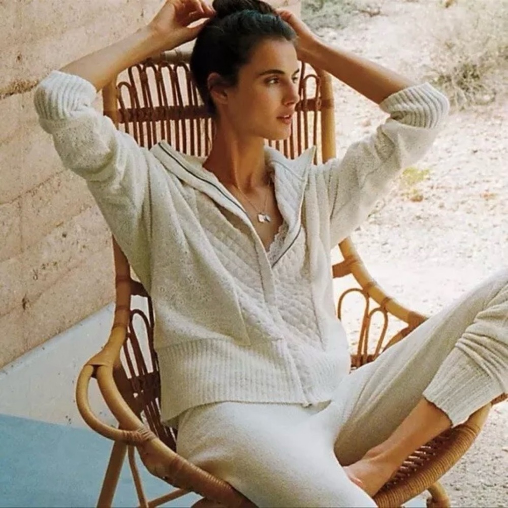 Anthropologie Cream Bomber Jacket